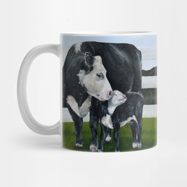 Mom and Baby Cows by megandavellafineart